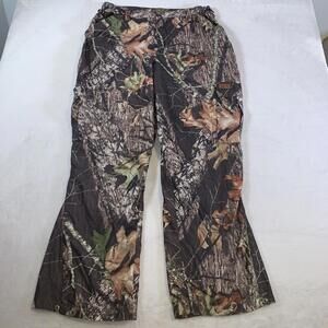 Woolrich Pants Mens Large Brown Mossy Oak Breakup‎ Camo Cargo Lined Fleece Pant